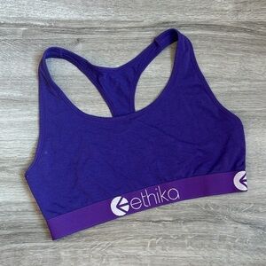 Ethika purple racer back sports bra
